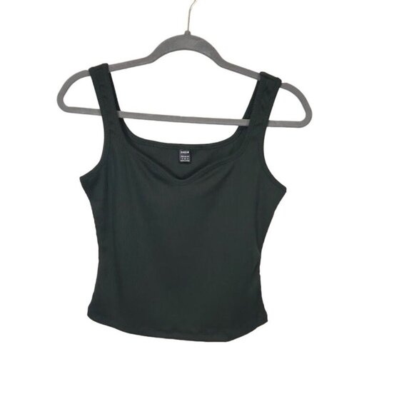 Shein‎ Sweetheart Neckline Cropped Tank in Dark Green - Size Small - Picture 1 of 6